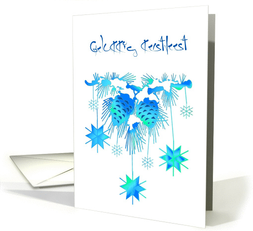 stars snowflakes gelukkig kerstfeest card (254219)