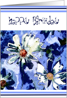 white daisies birthday card