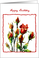 rose happy birthday card
