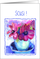 scusi pastel watercolor anemone card