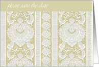 please save the date lace cream ivory card
