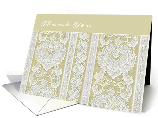 Thank You for Attending Wedding, Lace, cream ivory card (270435)