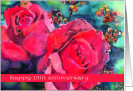 happy anniversary 15 wedding red roses card