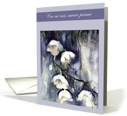 Con mi ms sincero psame white flowers card (275265)