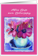 alles gute zum geburtstag anemone purple card