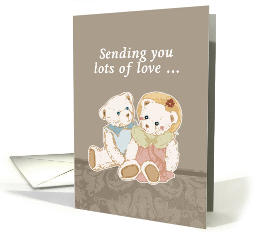 sending you lots of love, i miss you, teddy bears card (276636)