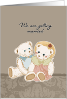 wedding invitation, two cute teddy bears card