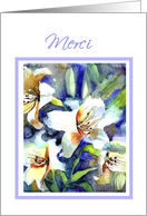merci white lilies painting card