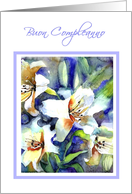 buon compleanno white lilies painting card