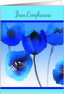 buon compleanno, happy birthday in Italian, blue poppies card