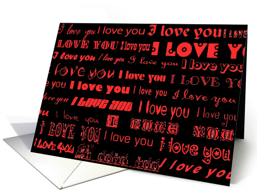 i love you red on black card (287065)