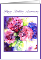 hydrangea happy birthday anniversary card