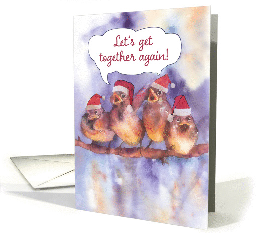 Let's get together again, Christmas family reunion invitation card