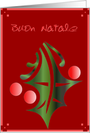 buon natale agrifoglio holly berries card