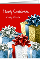 sister merry christmas presents card