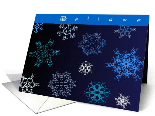 Believe snow ice crystal card (322527)