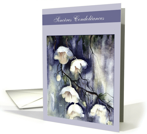 Sincres Condolances, fleures blanches card (338937)