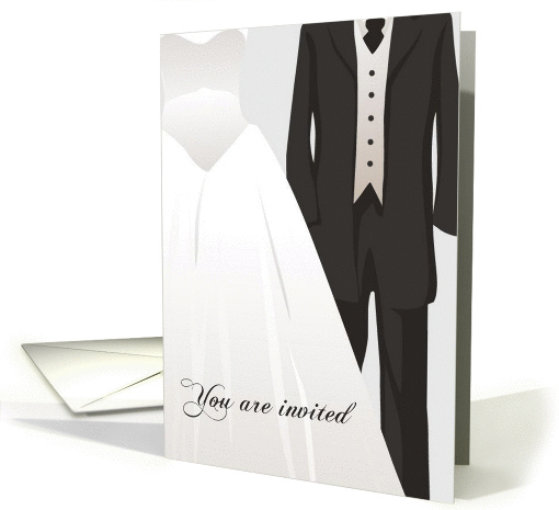 wedding invitation bride & groom card (343286)