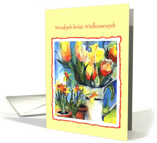 Polish Happy Easter tulips card (371085)
