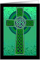 St. Patrick’s Day, Celtic Blessing, Celtic Cross & Knot, green card