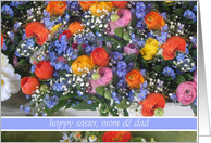 mom and dad spring bouquet happy easter card