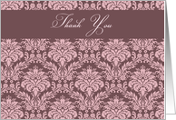 elegant graphic floral thank you sepia card