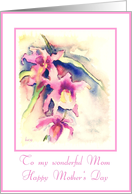 to my wonderful mom pink orchids card