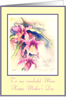 to my wonderful mom pink yellow orchids card