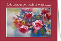 recovery encouragement peony just because you made a mistake... card