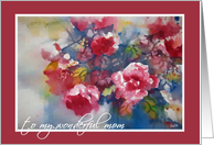 To my wonderful Mom, Watercolor Painting, Red Peonies card