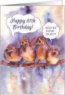 happy 87th birthday, cute sparrows card