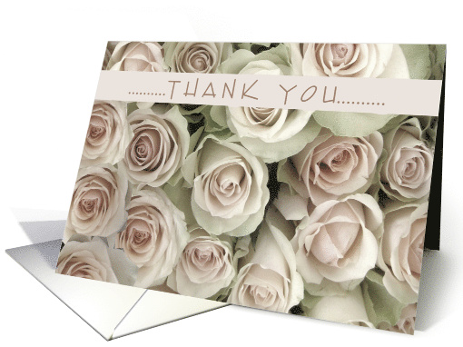 Thank you for being in our Wedding, White delicate cream Roses card