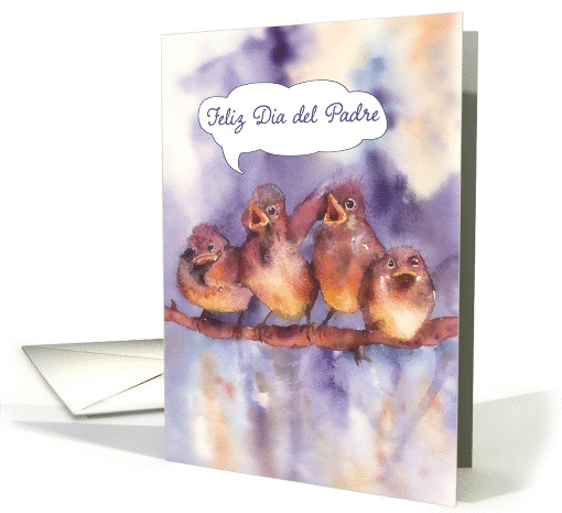 feliz dia del padre, Happy Father's day in Spanish, sparrows card