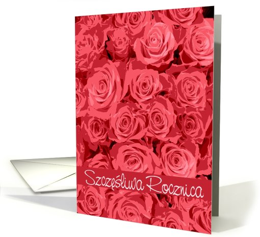 szczesliwa rocznica red roses card (430475)