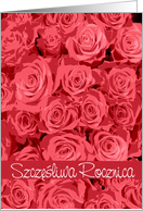 szczesliwa rocznica red roses card