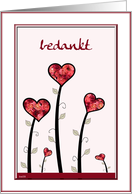 bedankt little hearts and roses card