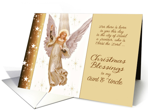 Aunt & Uncle, Luke 2:11, Christmas Blessings, Angel card (488090)