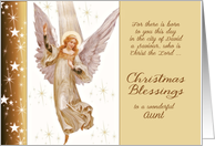 To a wonderful Aunt, Luke 2:11, Christmas Blessings , Angel card