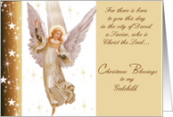 godchild Luke 2:11 christmas blessings for there is born to you this day card