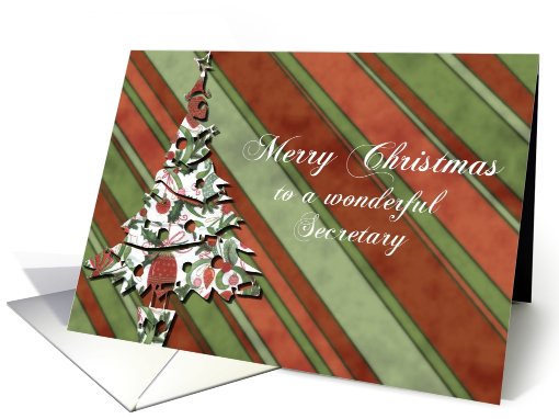 merry christmas to a wonderful secretary green stripes... (488651)