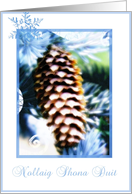 nollaig shona duit irish merry christmas pine tree cone card