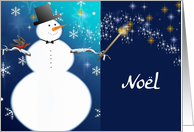 noel snowman snowflake card