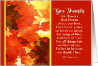 Give Thanks, Happy Thanksgiving, Watercolor Painting, Autumn Foliage card