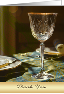 thank you for dinner, elegant glass, dinner table card