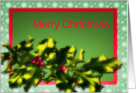 merry christmas customer business bright holly berries card