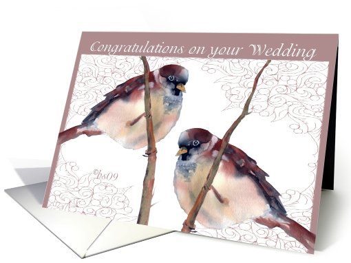 congratulations on your wedding two love birds card (540626)
