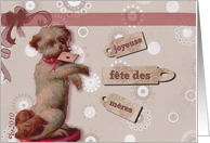 joyeuse fte des mres french mother’s day cute dog card