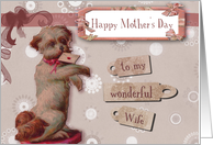 To my wonderful Wife, Happy Mother’s day, Scrapbook, Cute Dog card