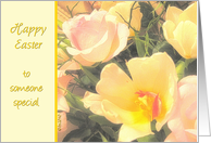 to someone special happy easter yellow tulips pink roses card