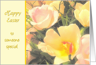 To Someone Special, Happy Easter, Yellow Tulips, Pink Roses card